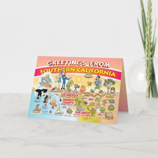Groeten uit Zuid-Californië blanco Kaart (Voorkant)