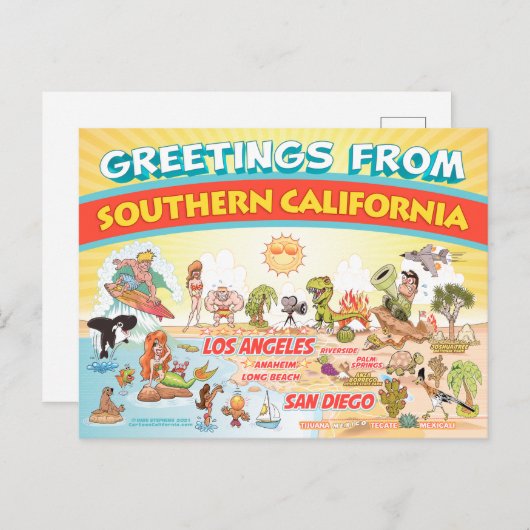Groeten uit Zuid-Californië Briefkaart (Voorkant / Achterkant)