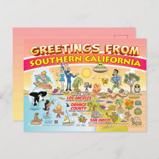 Groeten uit Zuid-Californië Briefkaart (Voorkant / Achterkant)