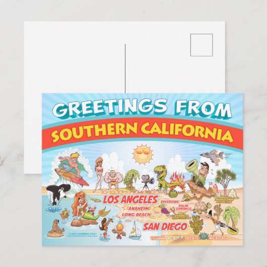Groeten uit Zuid-Californië Briefkaart (Voorkant / Achterkant)