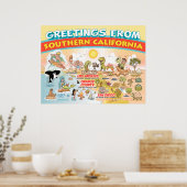 Groeten uit Zuid-Californië Poster (Keuken)