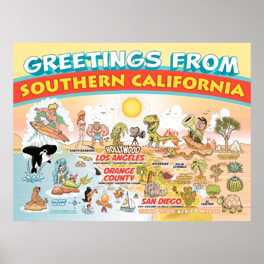 Groeten uit Zuid-Californië Poster (Voorkant)