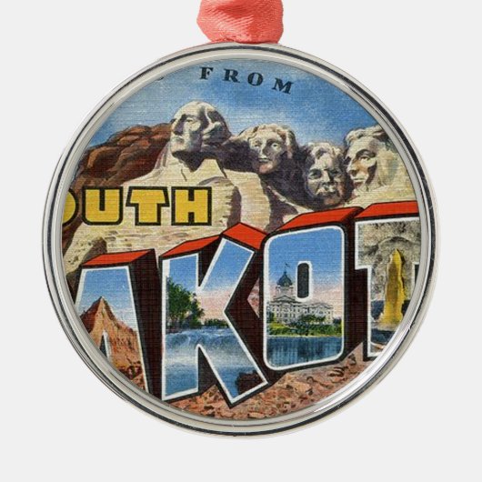 Groeten uit Zuid-Dakota Metalen Ornament (Voorkant)