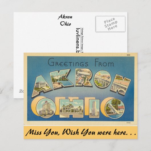 Groeten van Akron Briefkaart (Voorkant / Achterkant)