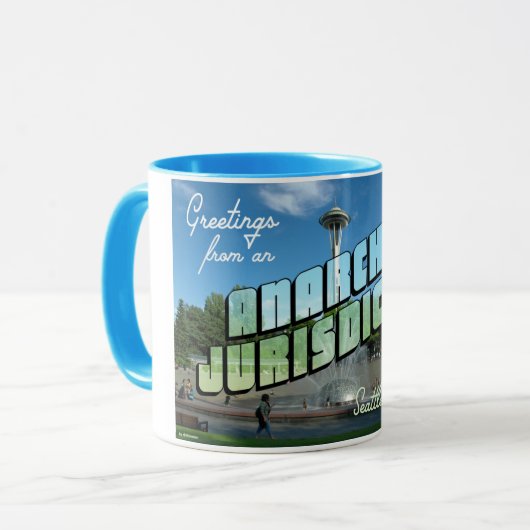 Groeten van Anarchist Seattle. Mok (Voorkant links)