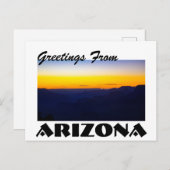 Groeten van Arizona Grand Canyon Sunset Briefkaart (Voorkant / Achterkant)
