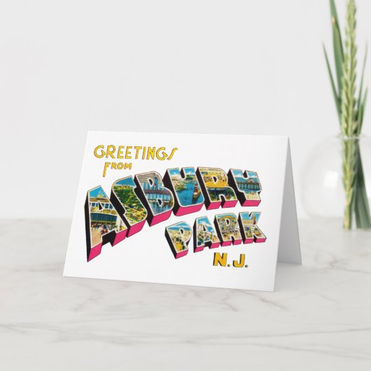 Groeten van Asbury Park New Jersey Kaart (Voorkant)