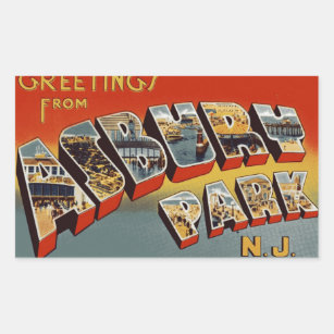 Groeten van Asbury Park NJ Rechthoekige Sticker