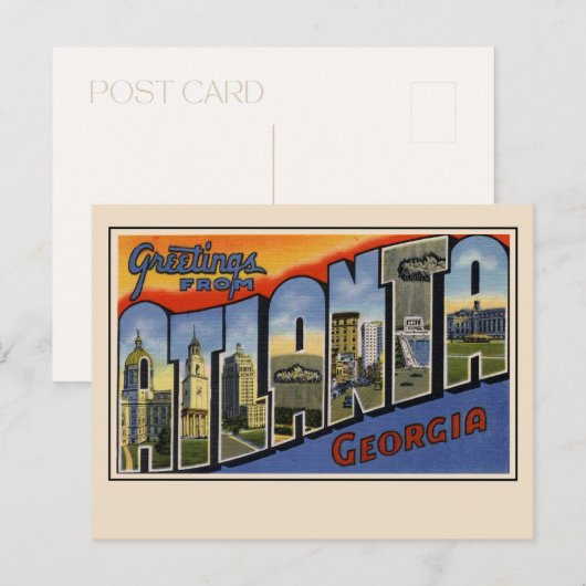 Groeten van Atlanta Large Letter Briefkaart (Voorkant / Achterkant)
