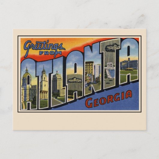 Groeten van Atlanta Large Letter Briefkaart (Voorkant)