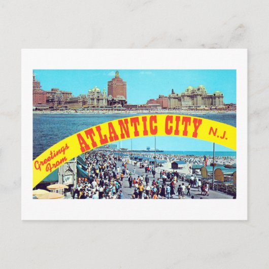  groeten van Atlantic CIty New Jersey Po Briefkaart (Voorkant)