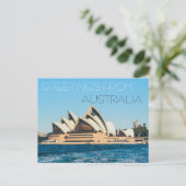 groeten van australië opera house briefkaart zee (Staand voorkant)