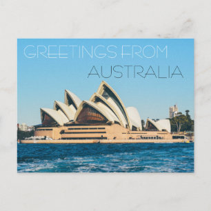 groeten van australië opera house briefkaart zee