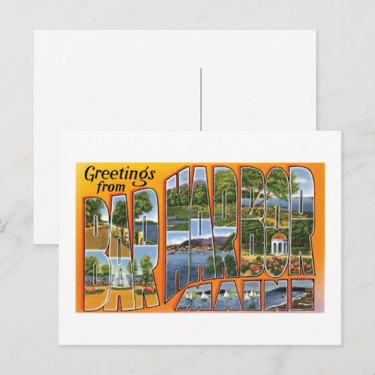 Groeten van Bar Harbour, Maine. Briefkaart (Voorkant / Achterkant)