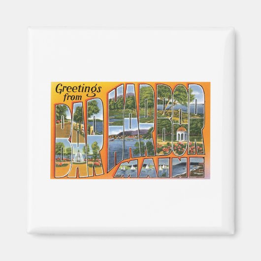 Groeten van Bar Harbour, Maine Magneet (Voorkant)