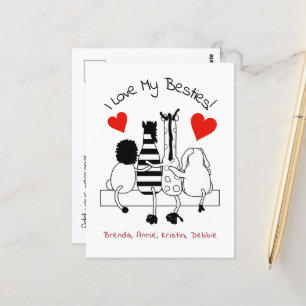 Groeten van beste vrienden briefkaart