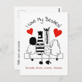 Groeten van beste vrienden briefkaart (Voorkant / Achterkant)