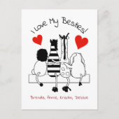 Groeten van beste vrienden briefkaart (Voorkant)