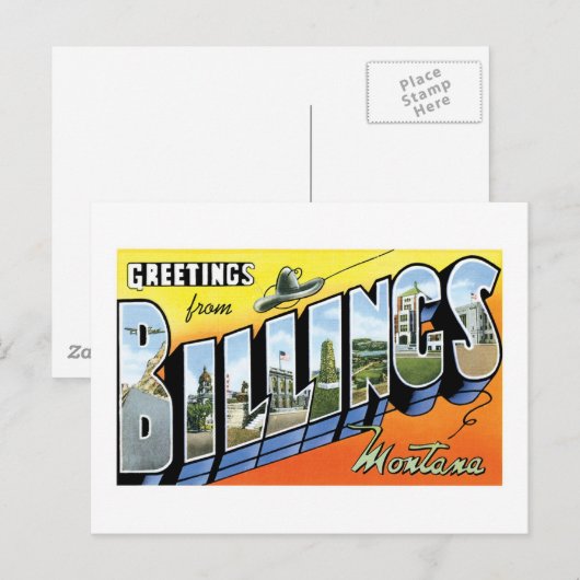 Groeten van Billings, Montana Briefkaart (Voorkant / Achterkant)