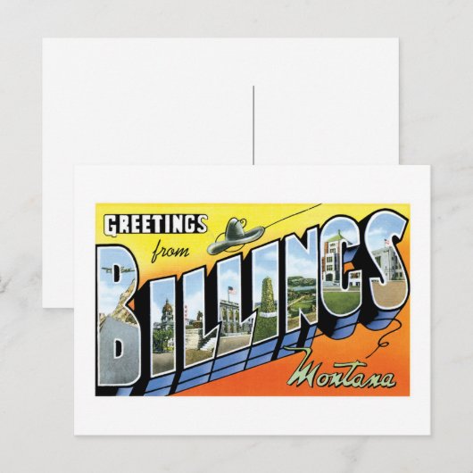 Groeten van Billings, Montana. Briefkaart (Voorkant / Achterkant)