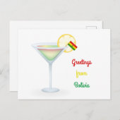Groeten van Bolivia Cocktail Holiday Kaart (Voorkant / Achterkant)