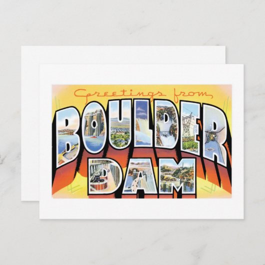 Groeten van Boulder Dam. Briefkaart (Voorkant / Achterkant)