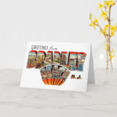 Groeten van Bradley Strand New Jersey Kaart (Gele Bloem)