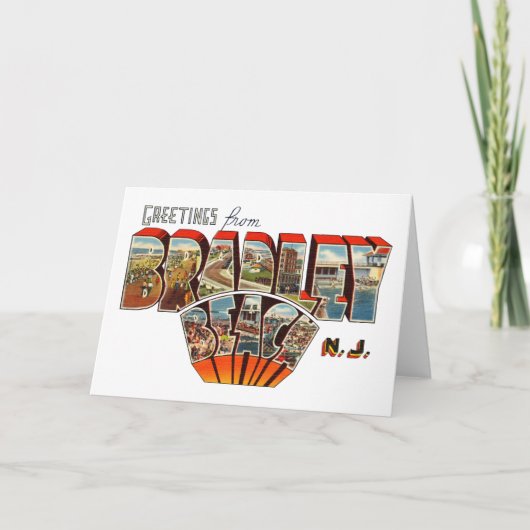 Groeten van Bradley Strand New Jersey Kaart (Voorkant)