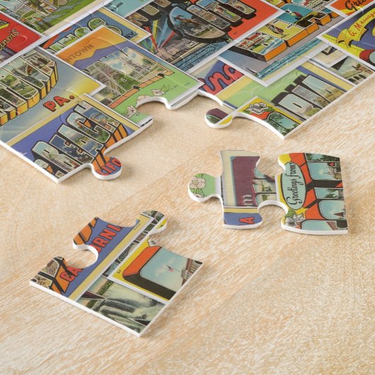  groeten van Briefkaarten Collage Puzzle Legpuzzel (Zijkant)