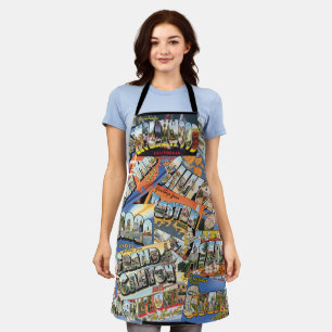  groeten van ... Briefkaarten collage Schort