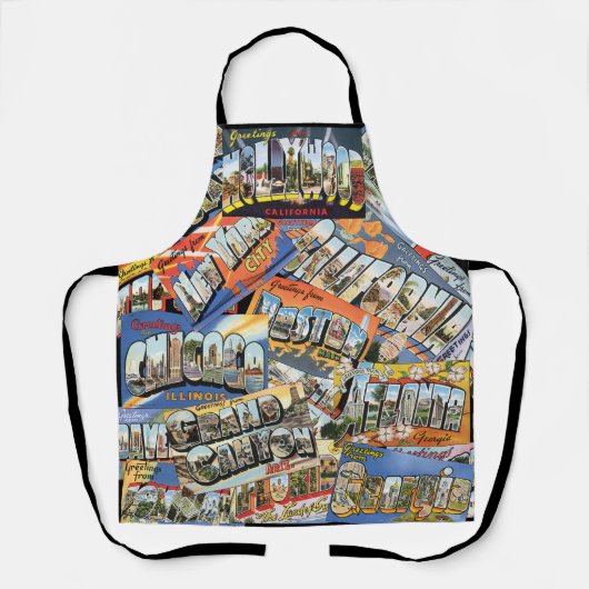  groeten van ... Briefkaarten collage Schort (Voorkant)