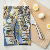 groeten van ... Briefkaarten collage Theedoek (Quarter Fold)