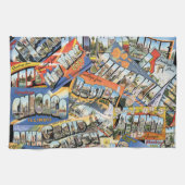 groeten van ... Briefkaarten collage Theedoek (Horizontaal)