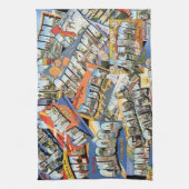 groeten van ... Briefkaarten collage Theedoek (Verticaal)