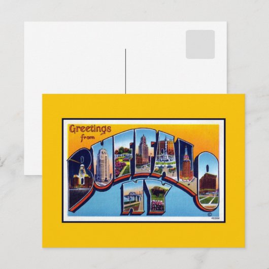 groeten van Buffalo NY Briefkaart (Voorkant / Achterkant)