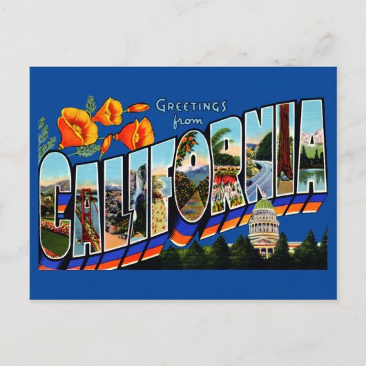  groeten van California Travel Briefkaart (Voorkant)