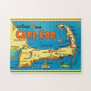 Groeten van Cape Cod 11x14 kaart Legpuzzel