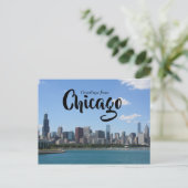 Groeten van Chicago Downtown Postcard Briefkaart (Staand voorkant)