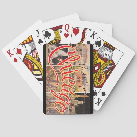Groeten van Chicago Vintage Playing Cards Pokerkaarten (Achterkant)