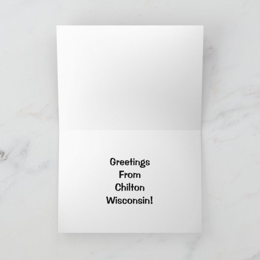 Groeten van Chilton Wisconsin! Kaart (Binnen)