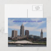 Groeten van Cleveland Ohio (Skyline) Bold Briefkaart (Voorkant / Achterkant)