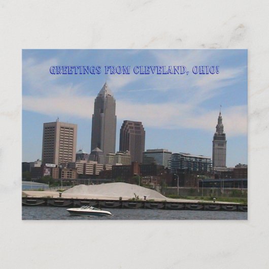 Groeten van Cleveland Ohio (Skyline) Bold Briefkaart (Voorkant)