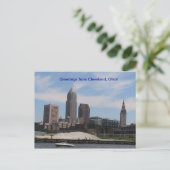Groeten van Cleveland Ohio (Skyline) Briefkaart (Staand voorkant)