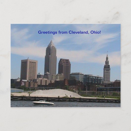 Groeten van Cleveland Ohio (Skyline) Briefkaart (Voorkant)