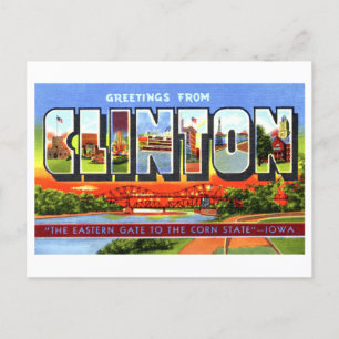  groeten van Clinton, Iowa, Briefkaart