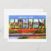  groeten van Clinton, Iowa, Briefkaart (Voorkant / Achterkant)
