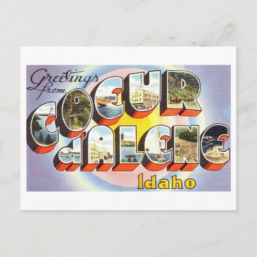  groeten van Coeur d'Alene, Idaho, Briefkaart (Voorkant)