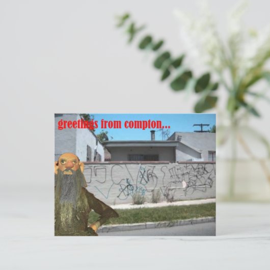 groeten van compton briefkaart (Staand voorkant)