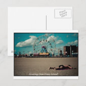 Groeten van Coney Island. Briefkaart (Voorkant / Achterkant)