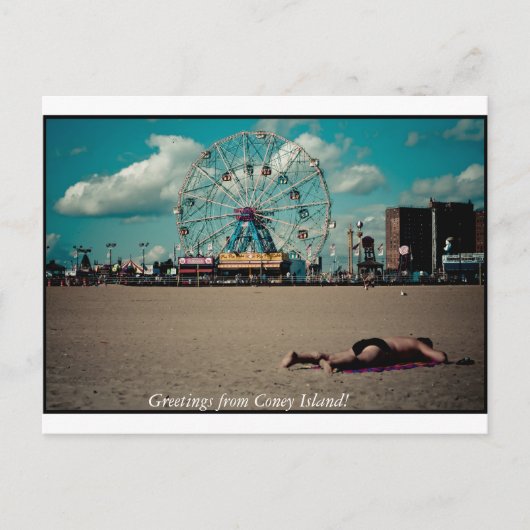 Groeten van Coney Island. Briefkaart (Voorkant)